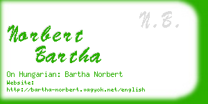 norbert bartha business card